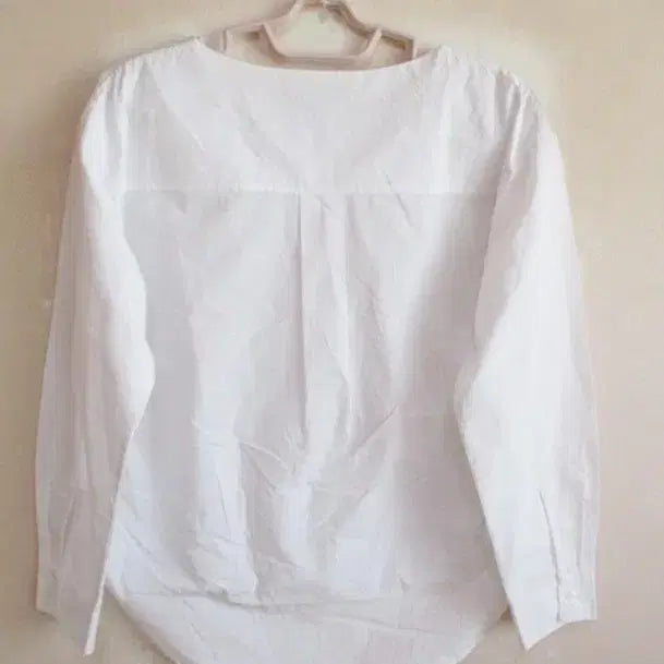 [BUNJANG] Beige/White Cotton Blouse / 베이지 / 화이트 코튼 블라우스
