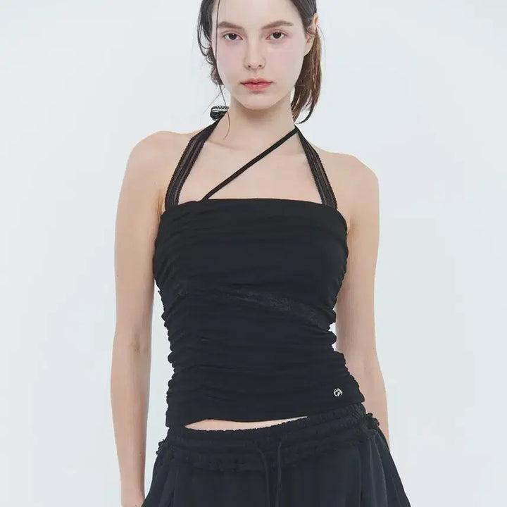 [BUNJANG] Pain Or Pleasure Angel Shirring Top Black / 페인오어플레져 엔젤 셔링 탑 블랙