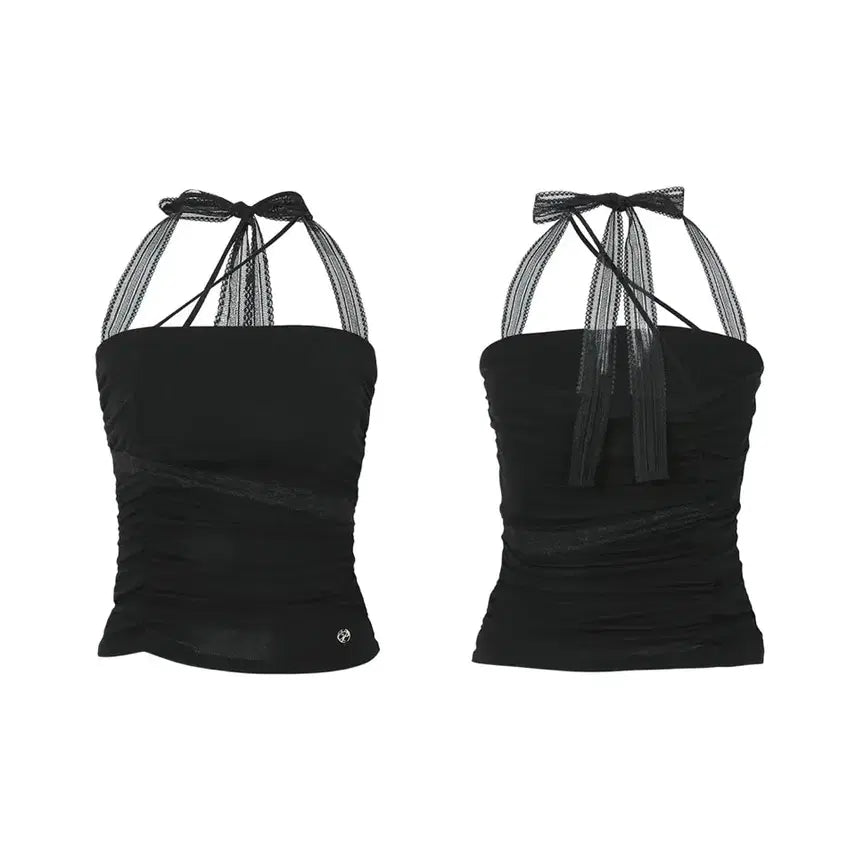 [BUNJANG] Pain Or Pleasure Angel Shirring Top Black / 페인오어플레져 엔젤 셔링 탑 블랙