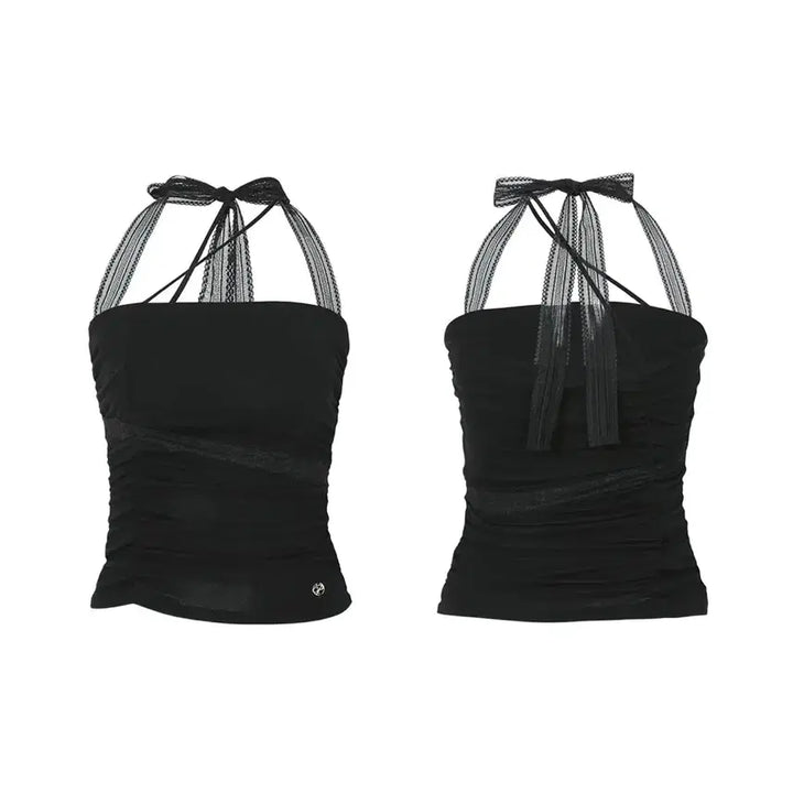 [BUNJANG] Pain Or Pleasure Angel Shirring Top Black / 페인오어플레져 엔젤 셔링 탑 블랙
