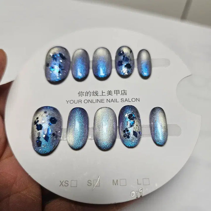 [BUNJANG] Glitter Gradient Nail Tips (S/M Size) / 글리터 그라데이션 네일팁 S 사이즈 M사이즈