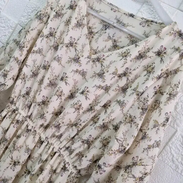[BUNJANG] Floral Print Long Dress (Size 55) / 55 하늘하늘 꽃무늬 원피스