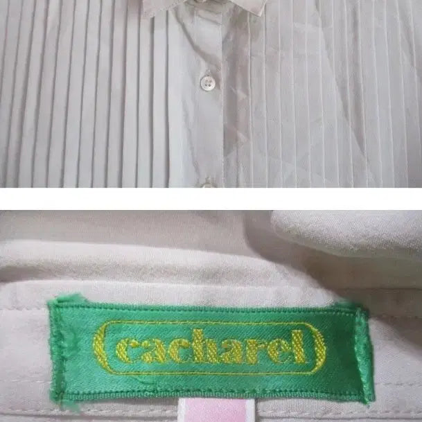 [BUNJANG] Beige Pleated Blouse (Vintage) / 베이지 플리츠 블라우스 (빈티지)