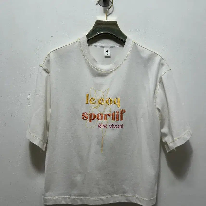 [BUNJANG] Le Coq Sportif Embroidered T-Shirt White S / 르꼬끄 스포르티브 자수 반팔티 화이트 S