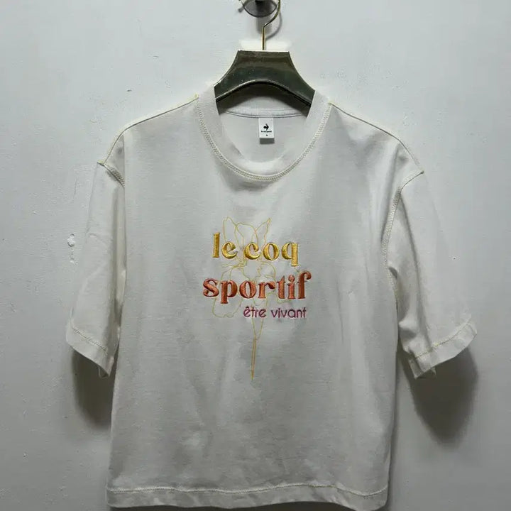 [BUNJANG] Le Coq Sportif Embroidered T-Shirt White S / 르꼬끄 스포르티브 자수 반팔티 화이트 S