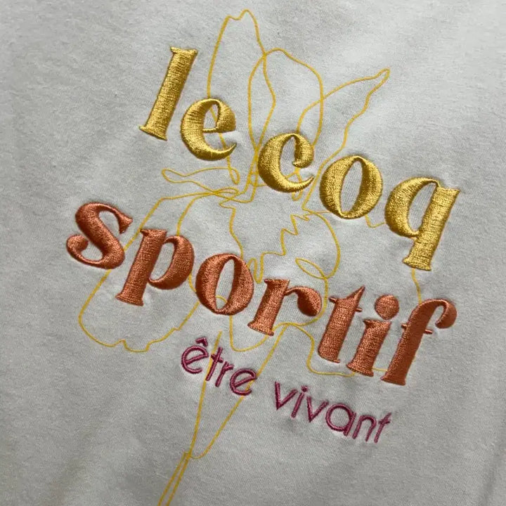 [BUNJANG] Le Coq Sportif Embroidered T-Shirt White S / 르꼬끄 스포르티브 자수 반팔티 화이트 S