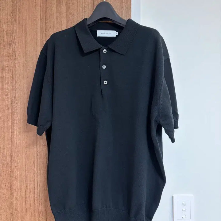 [BUNJANG] UNIONBLUE Hard Twist Comfort Polo Knit Black / (새상품)유니온블루 하드 트위스트 컴포트 폴로 니트 블랙