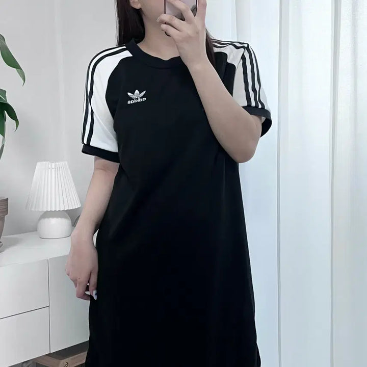 [BUNJANG] Adidas Black Colorblock Dress XS / [정품] 아디다스 블랙 배색 원피스 [ XS ]