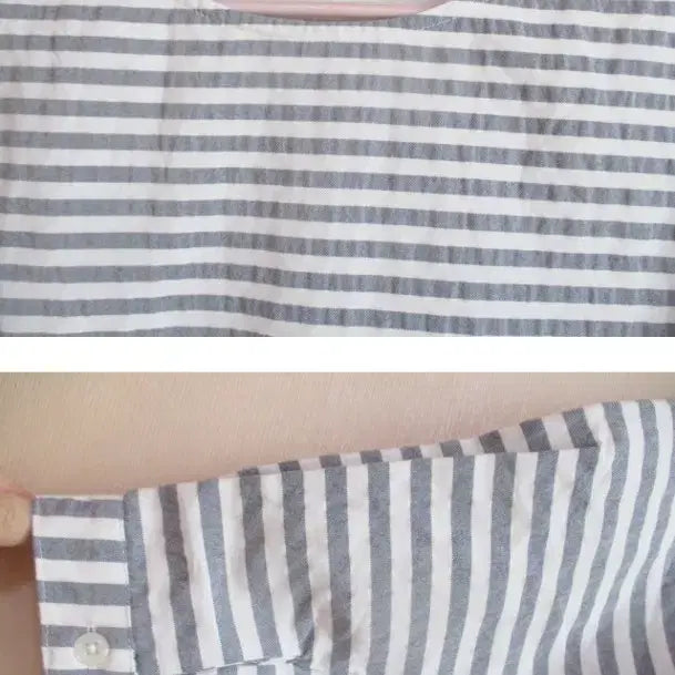 [BUNJANG] Vintage Blue Stripe Blouse / 블루 스트라이프 블라우스
