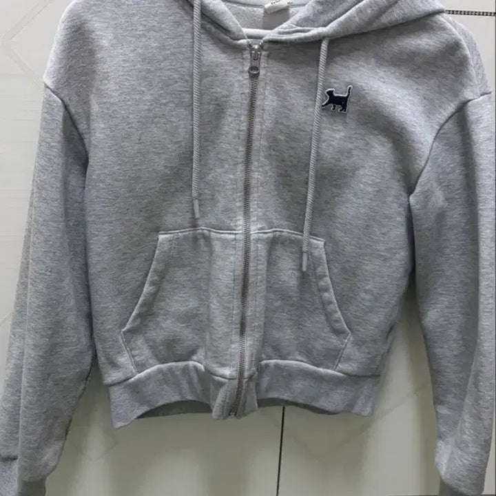 [BUNJANG] Polham Embroidered Hoodie Zip-up Gray / 폴햄 자수 후드집업 그레이