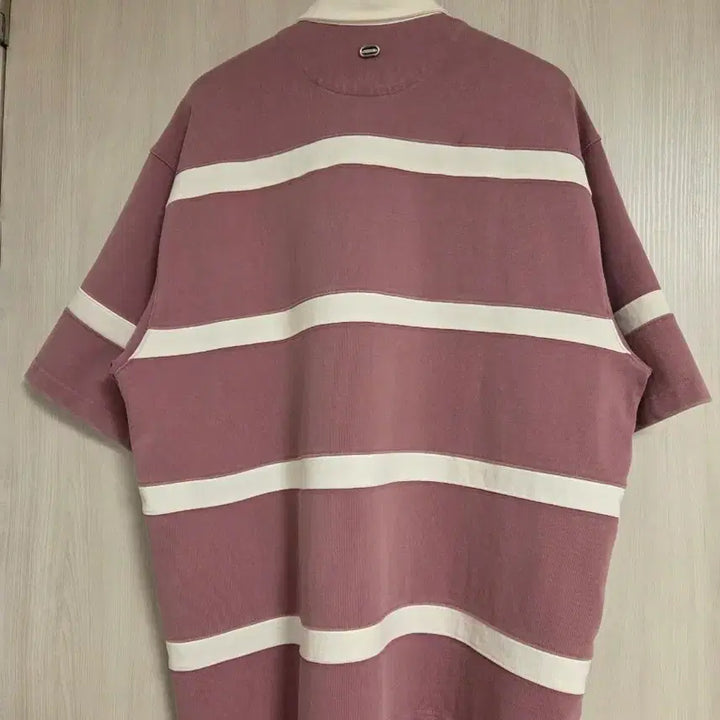 [BUNJANG] Solid Homme 25FW Arcav Stripe Collar Short Sleeve T-Shirt Size 46 / [새제품] 솔리드옴므 25FW 아르카브 스트라이프 카라 반팔 티셔츠 46