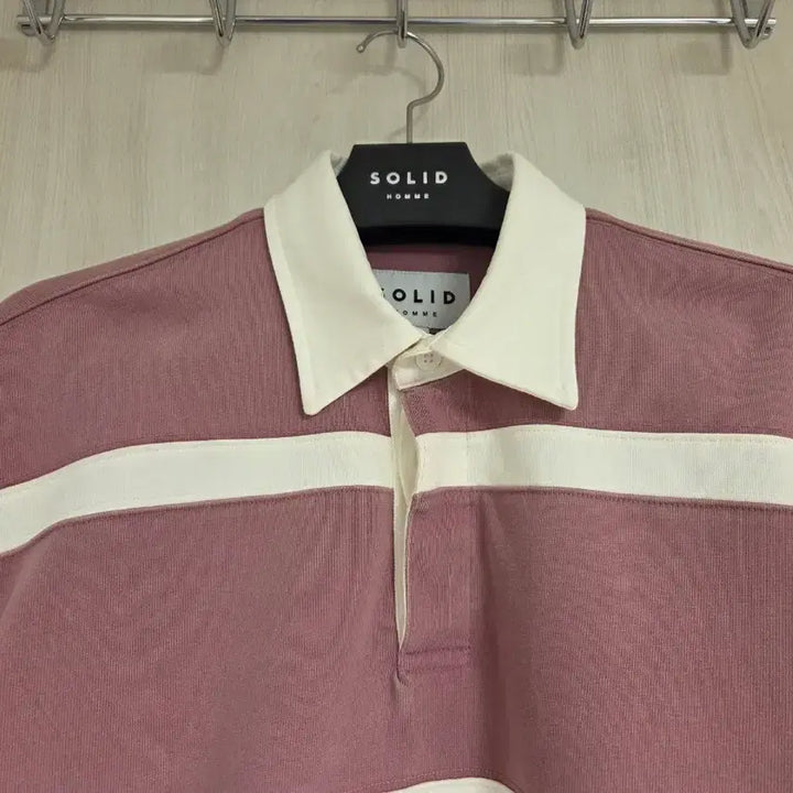[BUNJANG] Solid Homme 25FW Arcav Stripe Collar Short Sleeve T-Shirt Size 46 / [새제품] 솔리드옴므 25FW 아르카브 스트라이프 카라 반팔 티셔츠 46