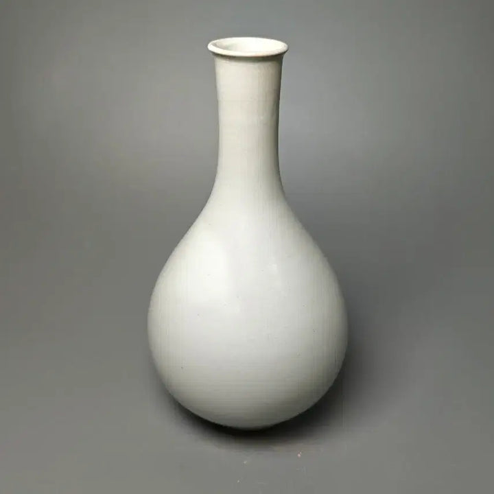 [BUNJANG] Qing Dynasty Mid-period Jiangxi Kiln White Glazed Vase / [진품] 청나라 중기 강서요 백유 장경병 중국도자기 골동품 수집품