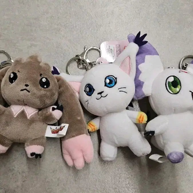 [BUNJANG] Digimon Friends Plush Keychain 3-Set / 디지몬 친구들 인형 키링 3종 세트