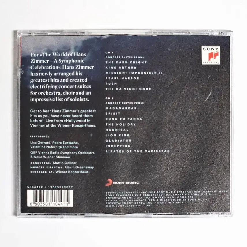 [BUNJANG] Hans Zimmer Film Music Orchestra Live Jewel Case 2CD Album / 한스 짐머 영화음악 오케스트라 연주 라이브 주얼팩 2CD 앨범
