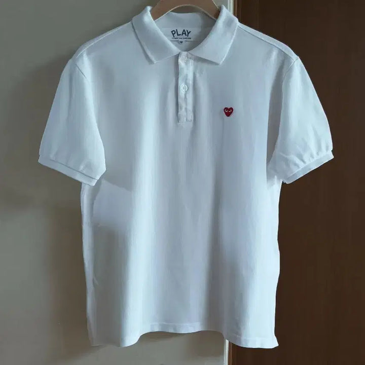 [SOLD OUT] 꼼데가르송 플레이 반팔 카라티 화이트 M