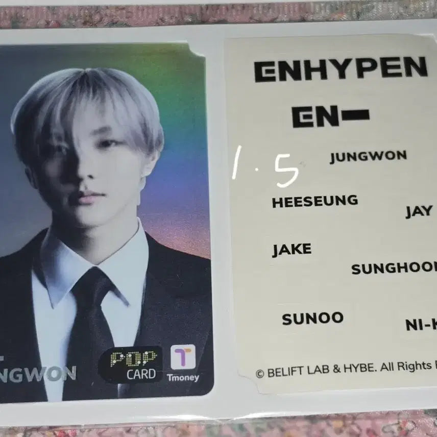 [BUNJANG] ENHYPEN Sunghoon Tmoney Transportation Card (Sealed) / 미개봉) 엔하이픈 정원 티머니 교통카드 양도