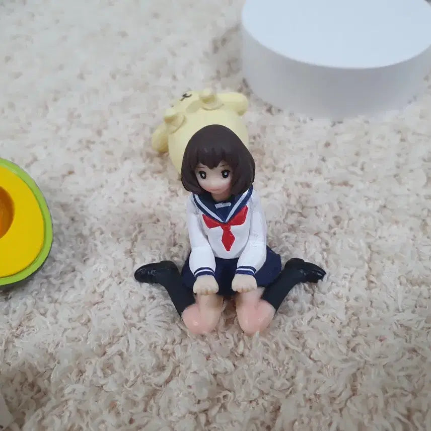 [BUNJANG] Gudetama &amp; Pompurin 2-Piece Schoolgirl Gachapon Set / 구테타마 폼폼푸린 캡슐토이 여고생 2종 일괄 가챠