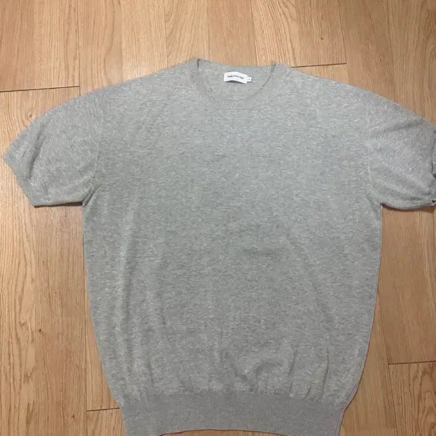 [BUNJANG] Steady Everywear Round Short Sleeve Knit (Light Gray Melange) Size 2 / 스테디에브리웨어 라운드 반팔 니트(라이트 그레이 멜란지) 2