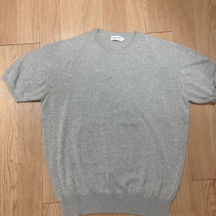 [BUNJANG] Steady Everywear Round Short Sleeve Knit (Light Gray Melange) Size 2 / 스테디에브리웨어 라운드 반팔 니트(라이트 그레이 멜란지) 2