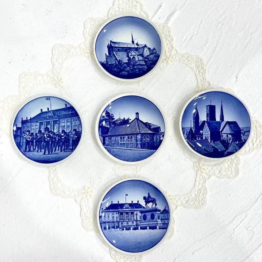 [BUNJANG] Royal Copenhagen Mini Decorative Plates Set of 5 / [카페감성소품] 유럽풍 로얄코펜하겐 미니장식접시 5개