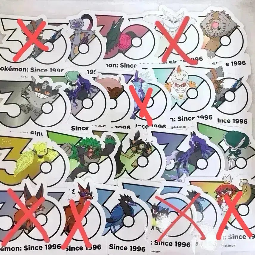 [BUNJANG] Pokemon 30th Anniversary Logo Sticker Set (Gen 8) / 원가양도] 포켓몬 30주년 로고스티커 8세대