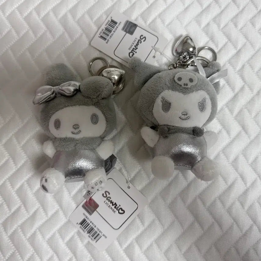 [BUNJANG] My Melody Kuromi Silver Plush Bag Charms Bundle Set / 마이멜로디, 쿠로미 실버 인형 일괄