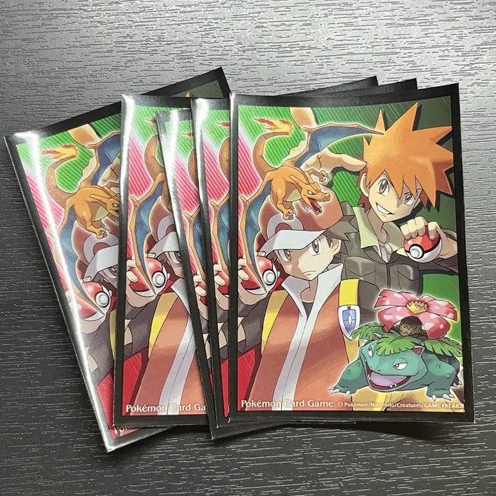 [BUNJANG] Pokemon Card Sleeves - Red, Green, Charizard, Venusaur Set / 포켓몬스터 포켓몬카드 슬리브 실드 레드 그린 리자몽 이상해꽃