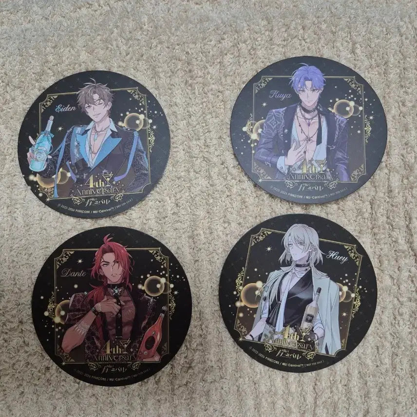[BUNJANG] Nukhanival 4th Anniversary Collaboration Coaster Set / 누카니발 4주년 콜캎 코스터 4종 일괄