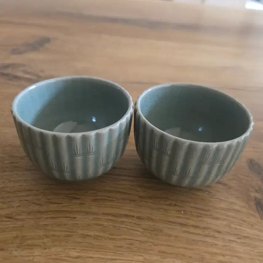 [BUNJANG] Haegang Yoo Geun-hyung Celadon Bamboo Knot Decorated Cup / 해강 유근형 선생 죽절문 잔