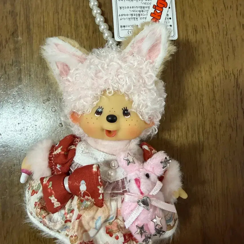 [BUNJANG] Custom Monchhichi SS Size Mascot with Detachable Cat Ears and Outfit / 몬치치 커스텀 몬치치 마스코트