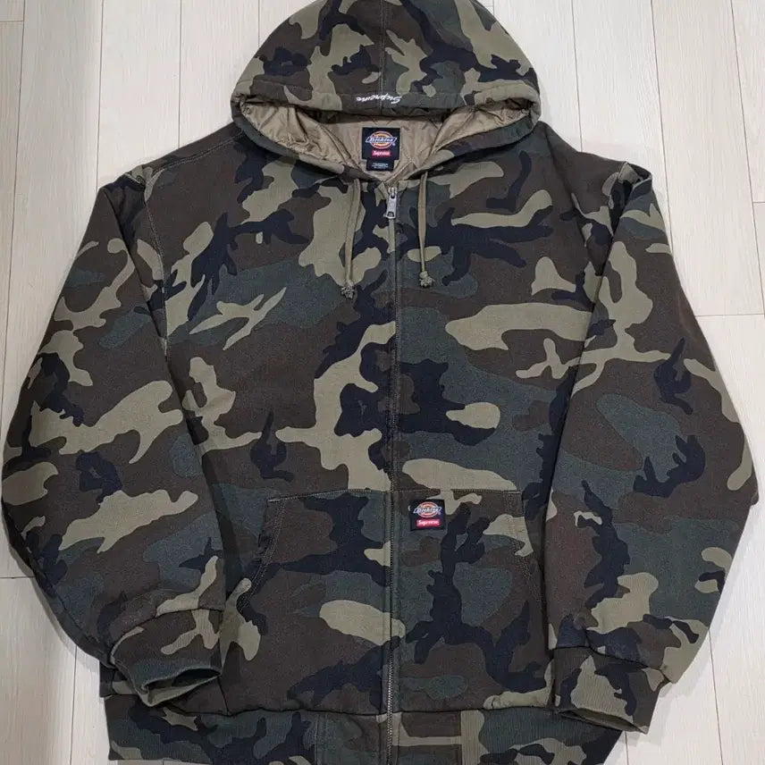 [BUNJANG] Supreme x Dickies Quilted Lined Zip Up Hoodie Sweatshirt Woodland Camo / 슈프림 x 디키즈 퀼티드 라인드 집업 후드 스웨트셔츠 우드랜드 카모 25