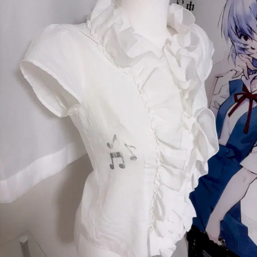 [BUNJANG] Frill Short Sleeve Blouse / 히메갸루 라떼갸루 로걀 달천깔 핀터 프릴 블라우스 페어리 공겜여주