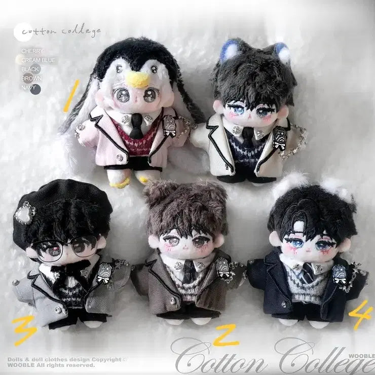 [BUNJANG] 5cm Cotton College Cherry Doll Clothes / 우블 5cm 코튼컬리지 체리 양도 5깅 인형옷 솜 인형