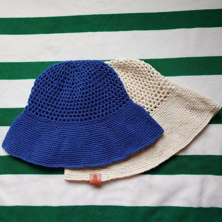 [BUNJANG] Handmade Wire-Brimmed Net Bucket Hat (Navy) / 핸드메이드 와이어챙 그물 버킷햇 (네이비)