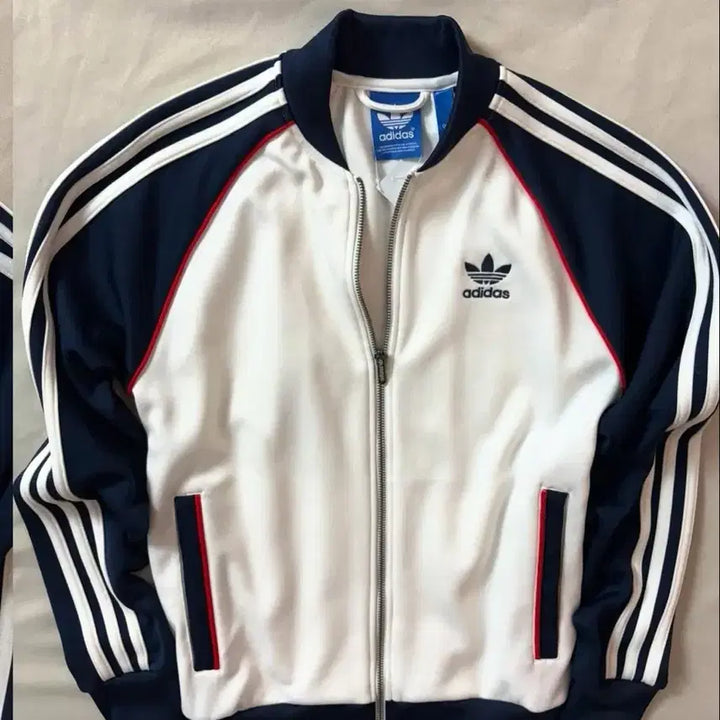 [BUNJANG] Adidas White Training Set Navy &amp; Red Color Block Rare Design New with Tags / 아디다스 희귀져지 팔아용