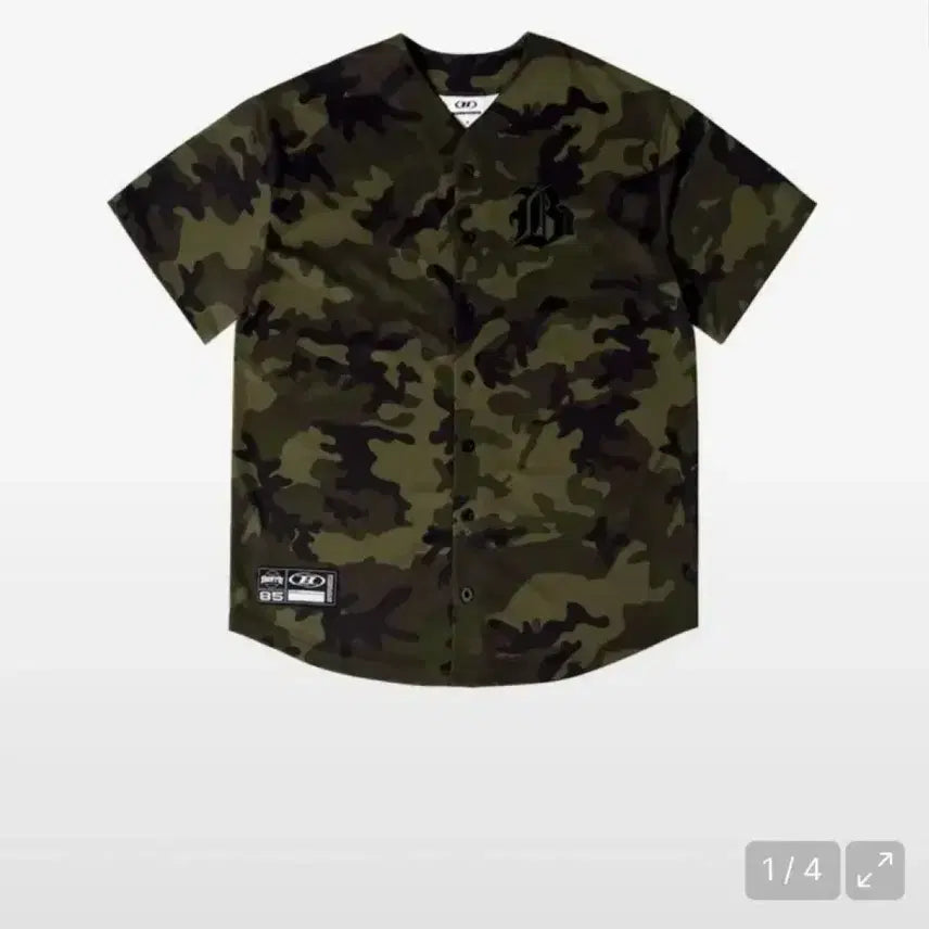 [BUNJANG] Born to Win Camo Baseball Short Sleeve Shirt XL / 본투윈 카모 베이스볼 반팔 셔츠