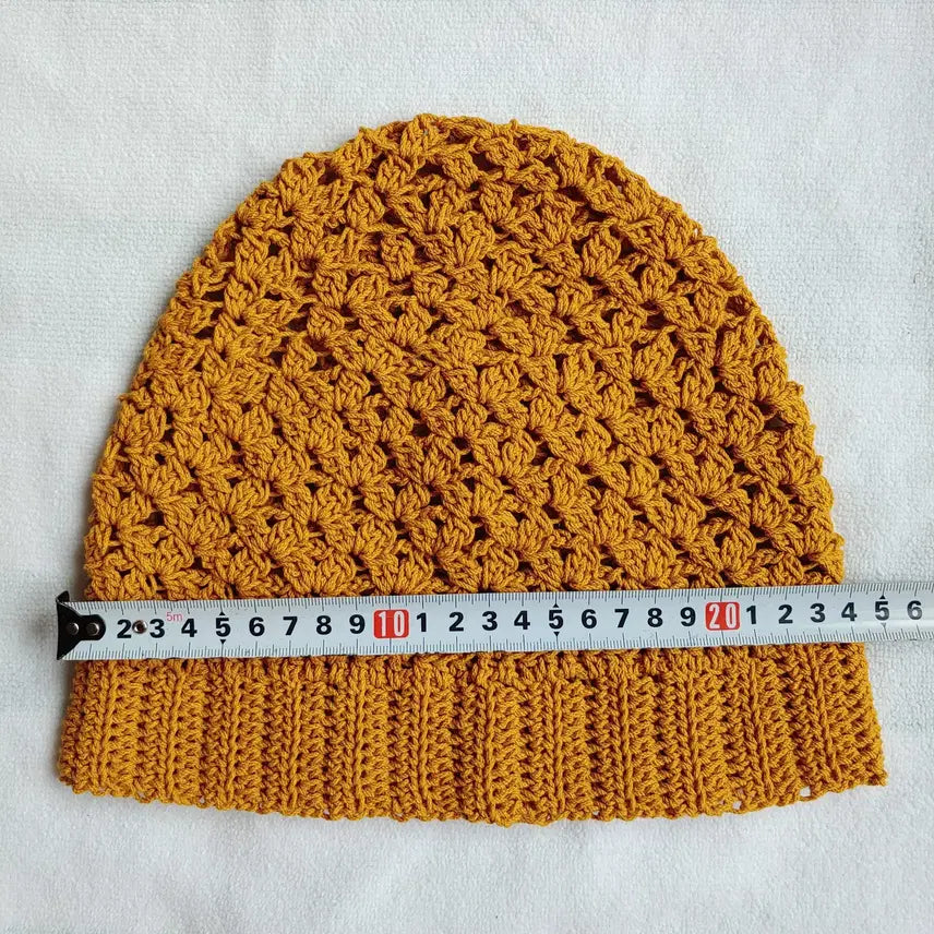 [BUNJANG] Handmade Net Beanie (Mustard) / 핸드메이드 그물 비니 (머스터드)