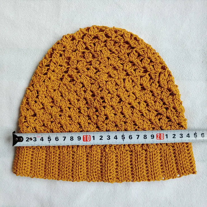 [BUNJANG] Handmade Net Beanie (Mustard) / 핸드메이드 그물 비니 (머스터드)