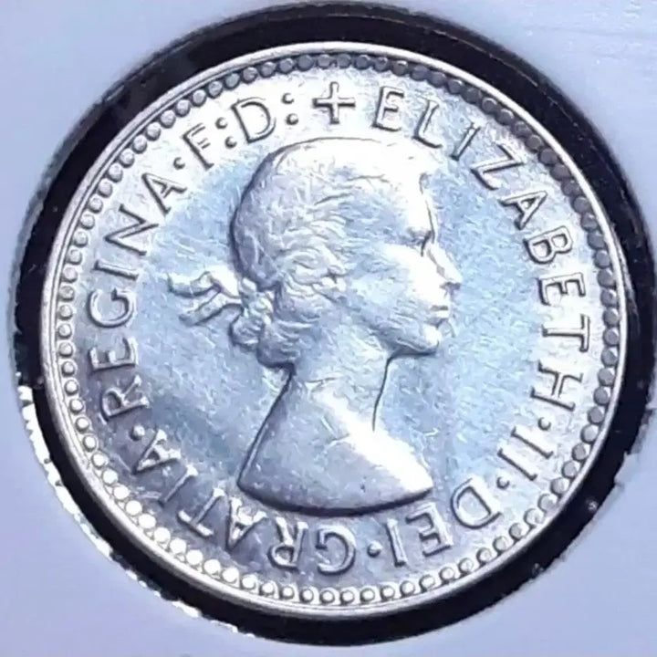 [BUNJANG] Australia 1957 3 Pence Silver Coin / [은화] 오스트레일리아 1957년 3펜스.외국주화 주화 화폐 동전