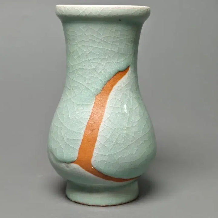 [BUNJANG] Celadon Porcelain Vase, Yuan Dynasty Celadon, Ice Crackle Glaze, Chinese Antique / [진품] 청 중기 용천요 청자 빙렬문 병 중국도자기 골동품 고미술품