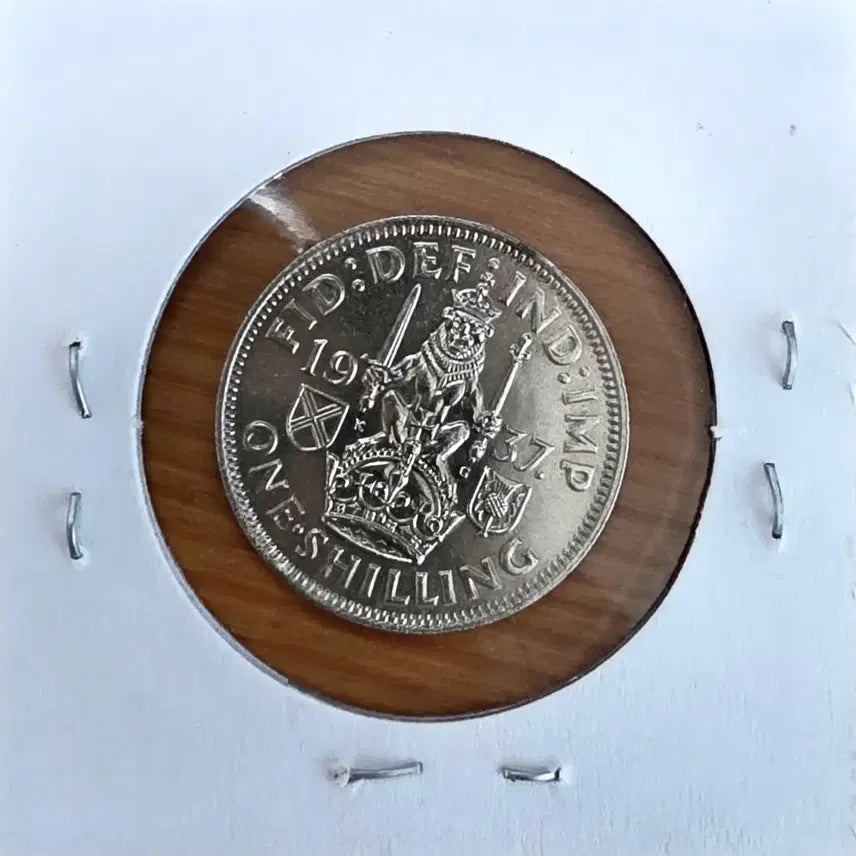 [BUNJANG] 1937 King George VI British 1 Shilling Silver Coin (Scotland Type) - Uncirculated / [미사용급] 1937년 영국 조지 6세 1실링 은화 (스코틀랜드 타입)