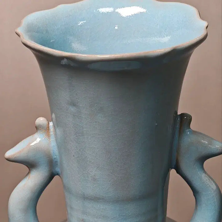 [SOLD OUT] 송대 여요 청자 봉황이 부착된 화병 중국도자기 골동품 고미술품 수집품