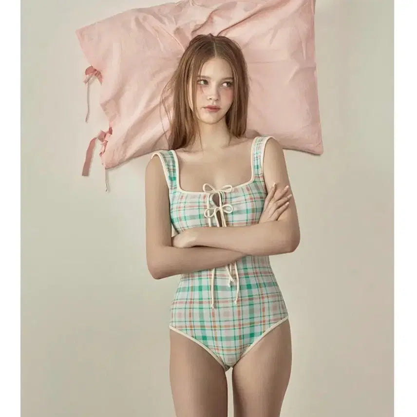 [BUNJANG] Bikini Vender Ar Check Monokini / 비키니밴더 아르 체크 모노키니 새상품