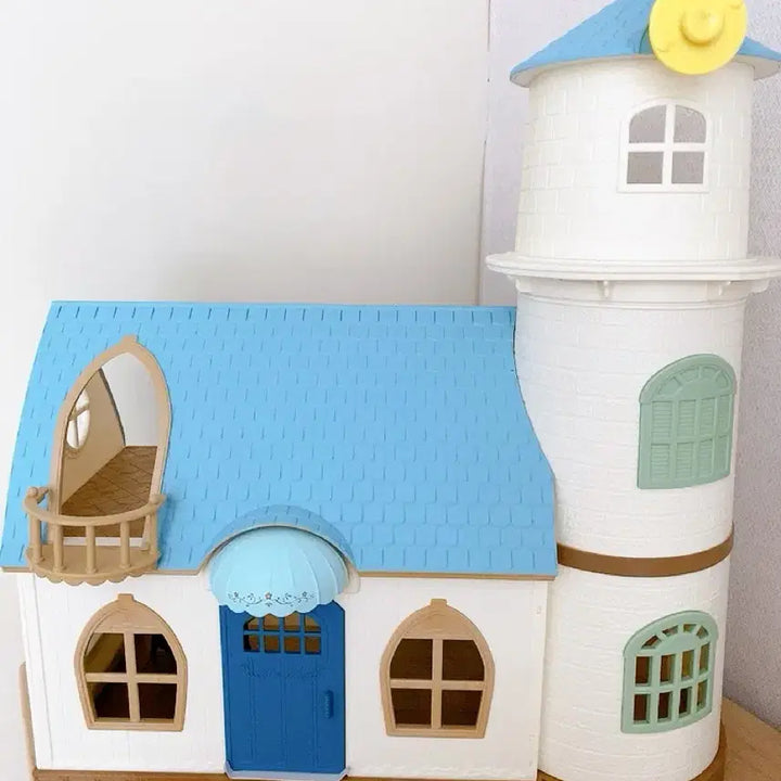 [BUNJANG] Sylvanian Families Sky-Blue Windmill House (Polar Bear Mom) / 실바니안 하늘 풍차 하우스(건물+북극곰 엄마)