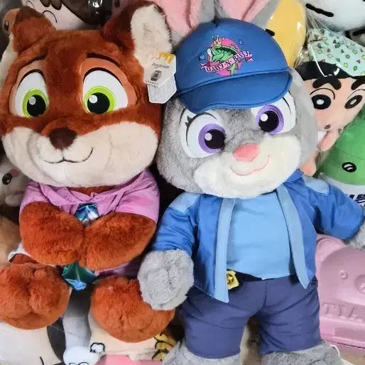 [BUNJANG] Zootopia Nick Wilde &amp; Judy Hopps Large Plush Dolls / 주토피아 닉 주디 대형 인형