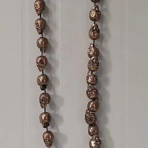 [BUNJANG] Skull Prayer Beads Necklace Set (40 pcs) / 취미 수집 얼굴 해골 공포 풍수 40개