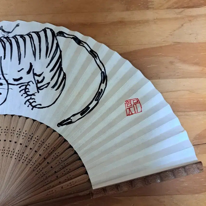 [BUNJANG] Vintage Korean Traditional Bamboo Folding Fan - &