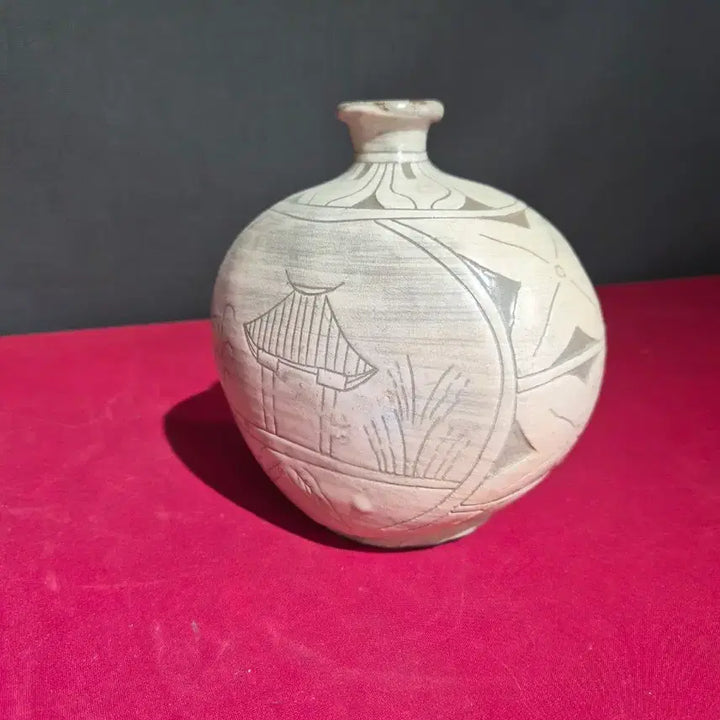 [BUNJANG] Buncheong Ware Complete Pattern Pyeongbyeong / 분청사기 완전범벙 편병