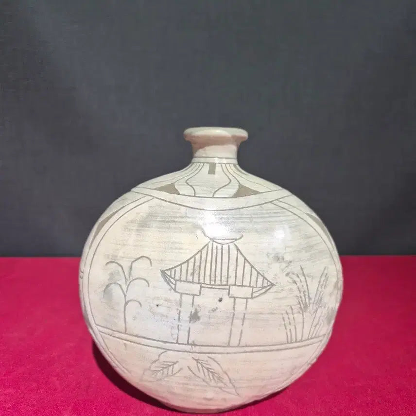 [BUNJANG] Buncheong Ware Complete Pattern Pyeongbyeong / 분청사기 완전범벙 편병